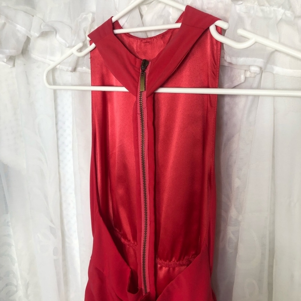 ⛔️SOLD⛔️ PASCUCCI Couture Woman's size 8 red ruched bodycon midi dress - Picture 2 of 13